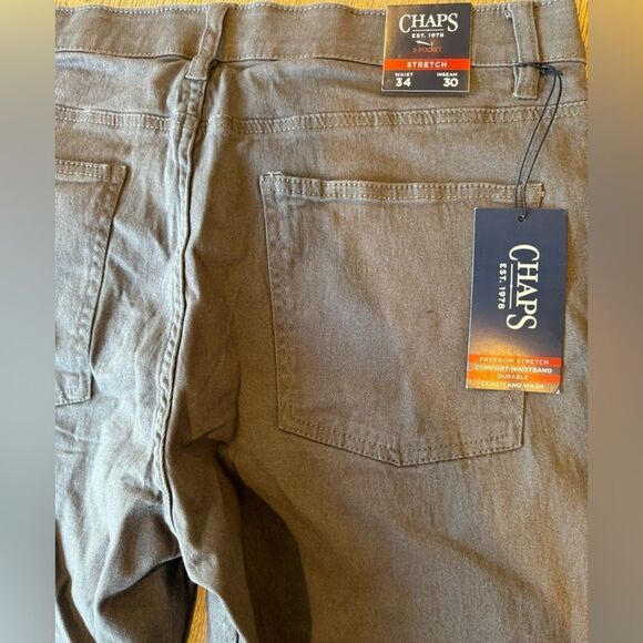 Pants/stretchy jean material. Light grey. Brand new with tags! Chaps. 34x30 - Picture 8 of 8